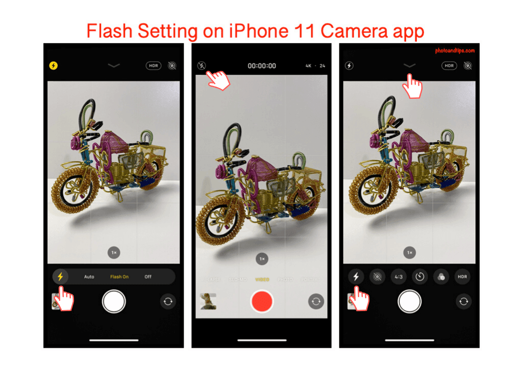 Flash Setting on iPhone 11 Camera app