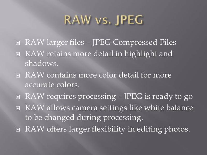Photography 101: Shooting RAW vs. JPEG