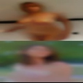 Pissing naked woman