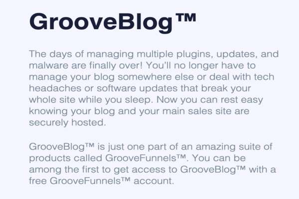 GrooveBlog Features